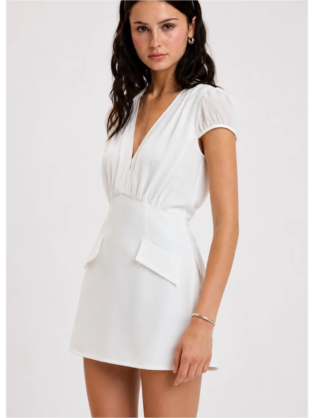 White V-Neck Madida Romper